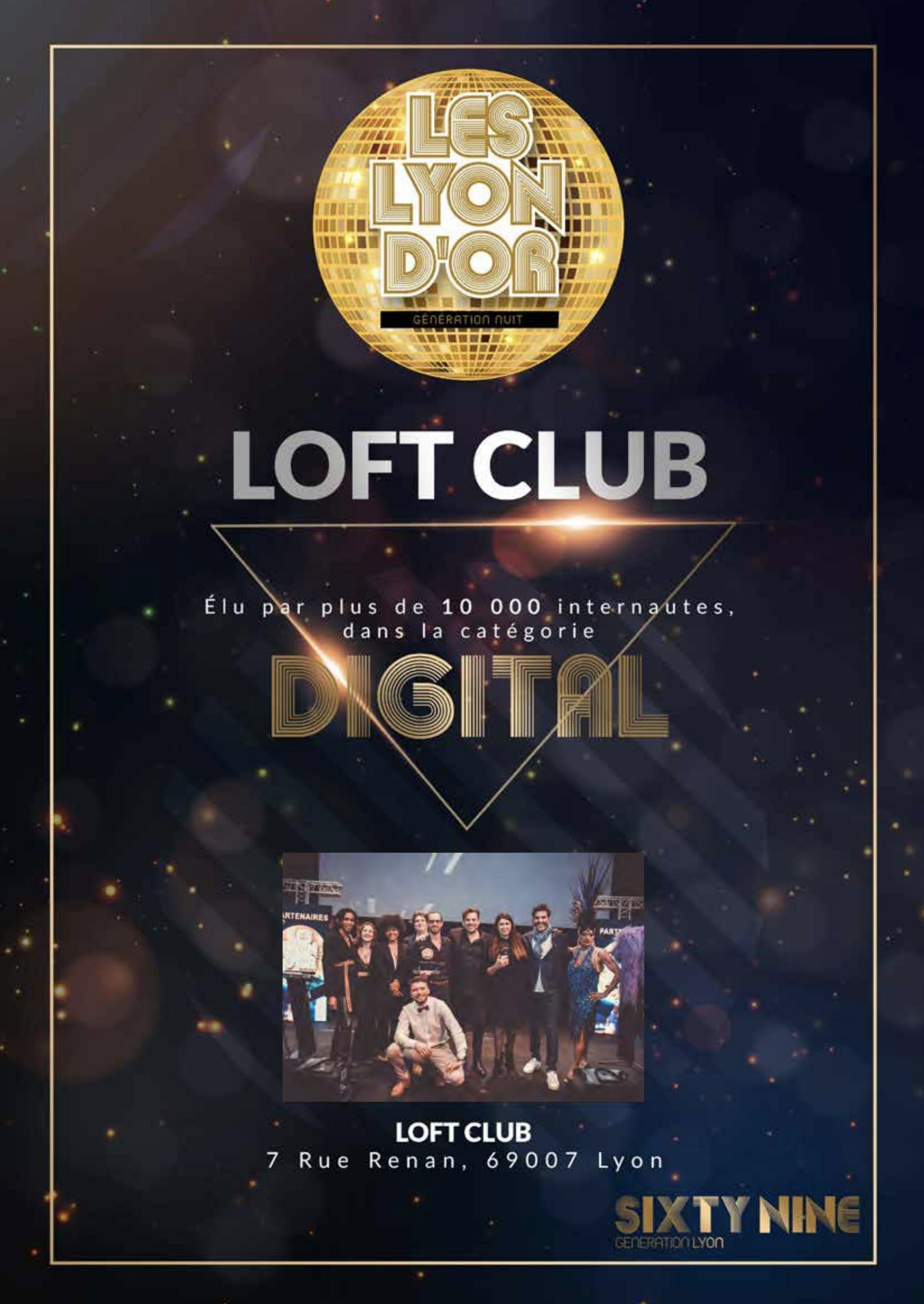 Le LOFT CLUB LYON gagnant aux Trophées Lyon d'Or du digital 2022